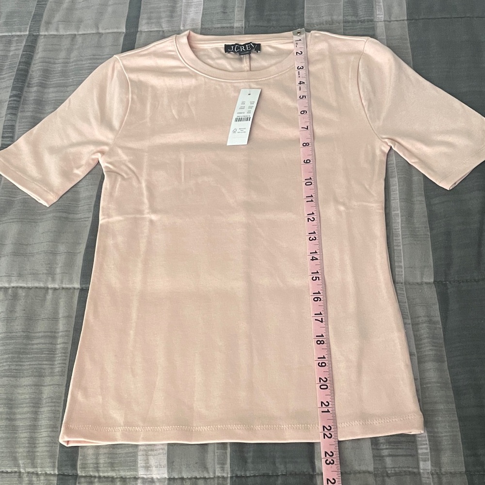 J Crew Refined Rib Elbow Tee in Peach Petal size XXS